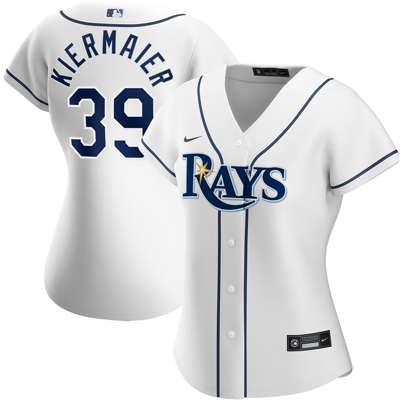 2020 MLB Women Tampa Bay Rays #39 Kevin Kiermaier Nike White Home 2020 Replica Player Jersey 1